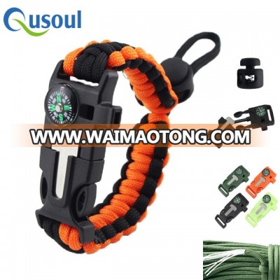 New design Free Sample Kit Outdoor 5 In 1 Fashion 550 Survival wristband, Smart Sport Adjustable Paracord Bracelet