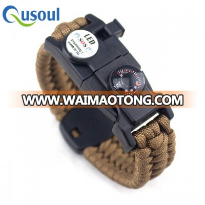 New design Survival Rope Bracelet With Thermometer, Led light, Boy, Man, Outdoor Sport