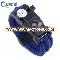 Engraved Navy Blue Marine Survival Bracelet Prime Combo With Compass Buckle