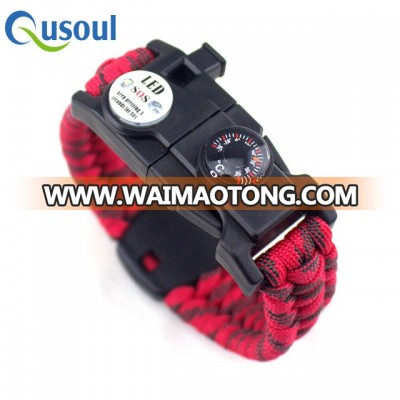 LED SOS Emergency Paracord Bracelet with Thermometer , The ULTIMATE 20 in 1 Tactical Survival Gear| Perfect for Cycling Hiking