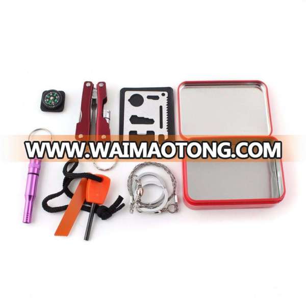 outdoor camping,hiking self help sos multifunction survival gear,emergency survival kit